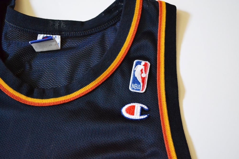 Vintage 1999 Golden State Warriors Mookie Blaylock Champion Jersey Sz.44 Sole Food SF